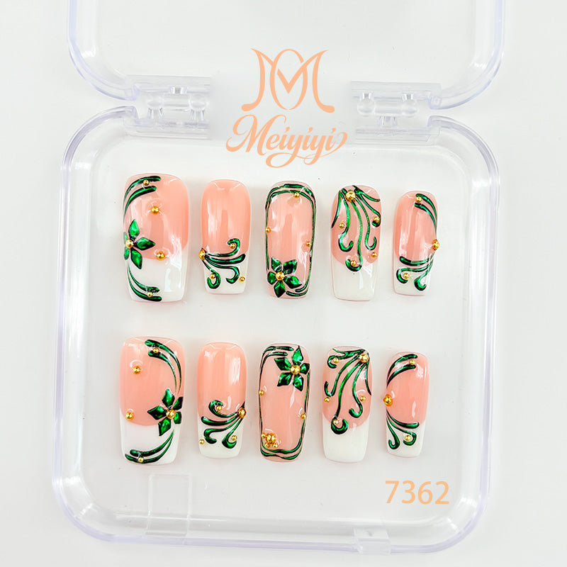 7362-MYY's designer original high-end design customized luxury hand-painted wearable nail art