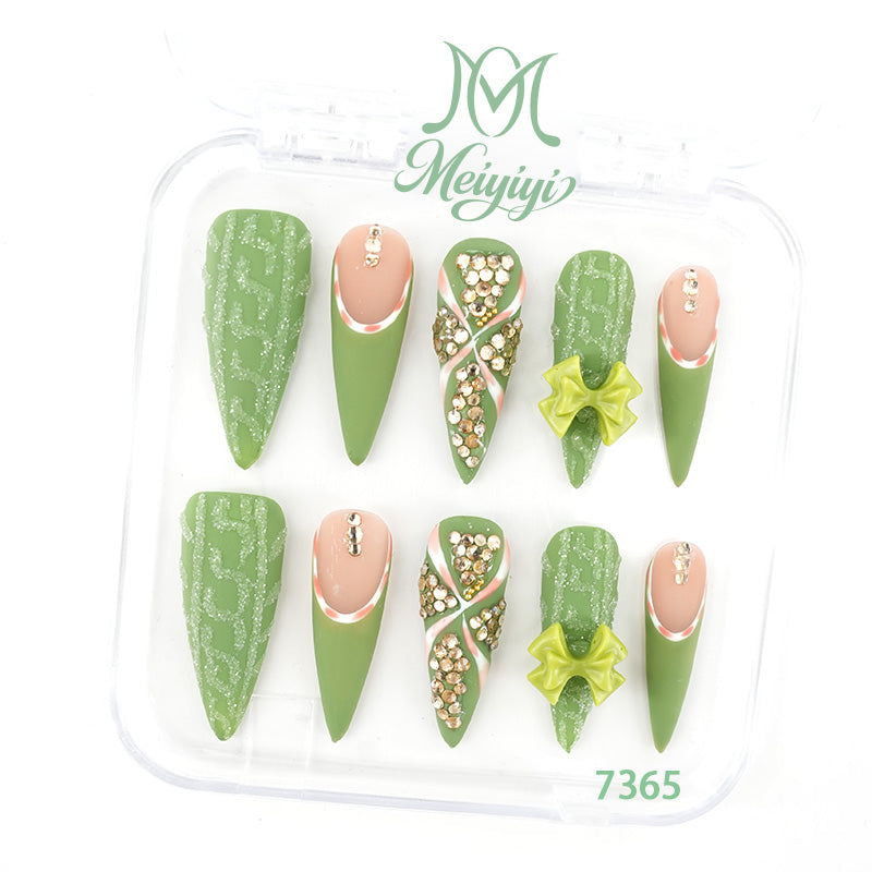 7365-MYY's designer original high-end design customized luxury hand-painted wearable nail art