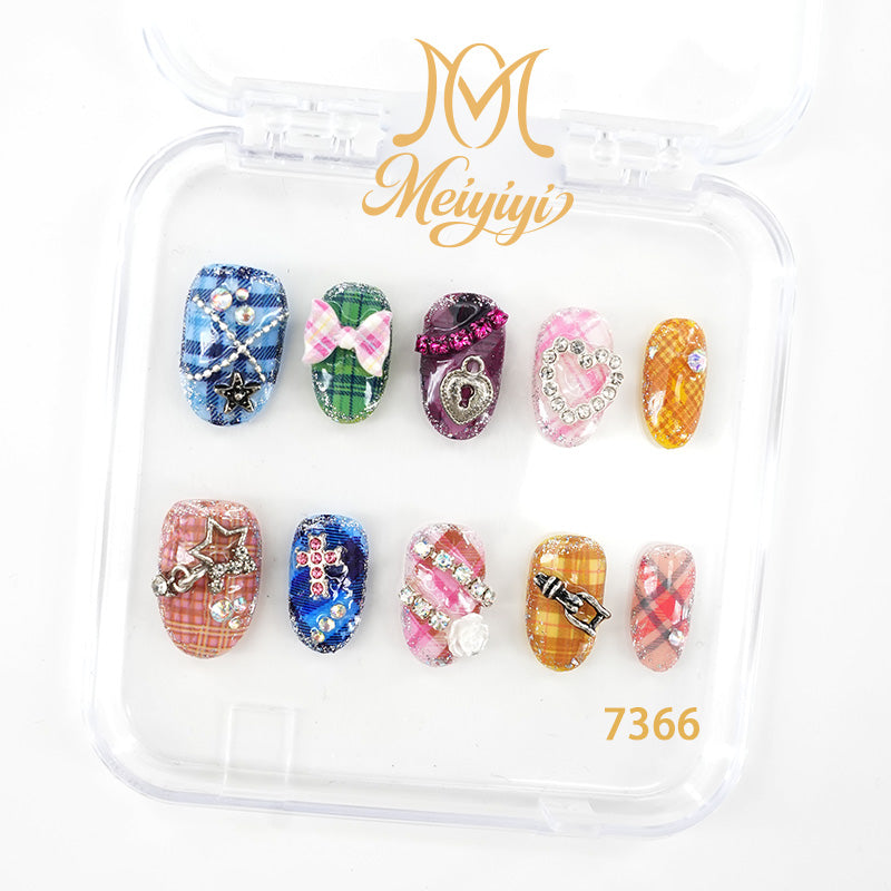 7366-MYY's designer original high-end design customized luxury hand-painted wearable nail art