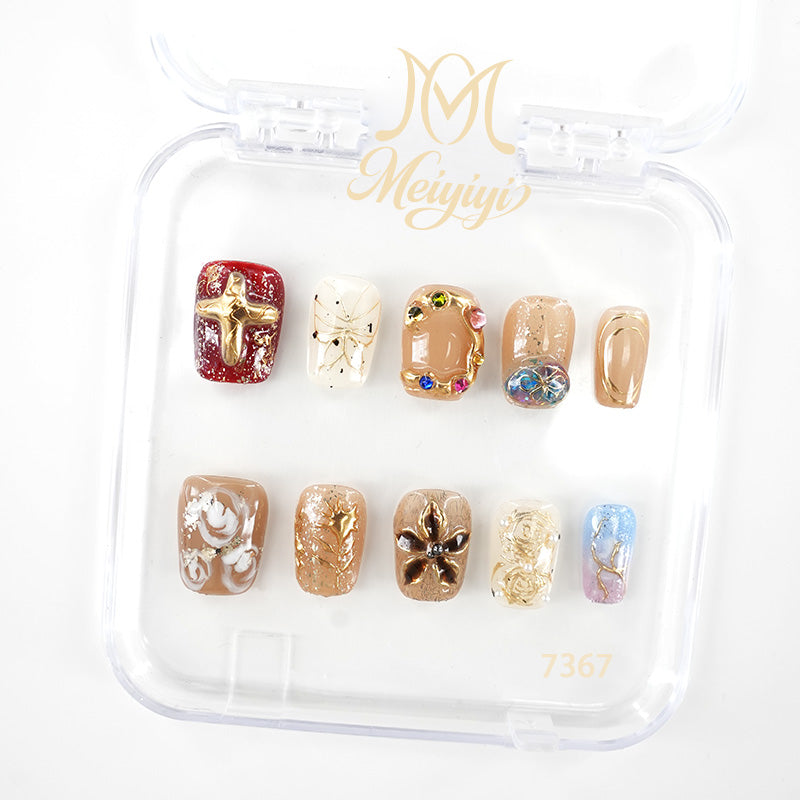 7367-MYY's designer original high-end design customized luxury hand-painted wearable nail art