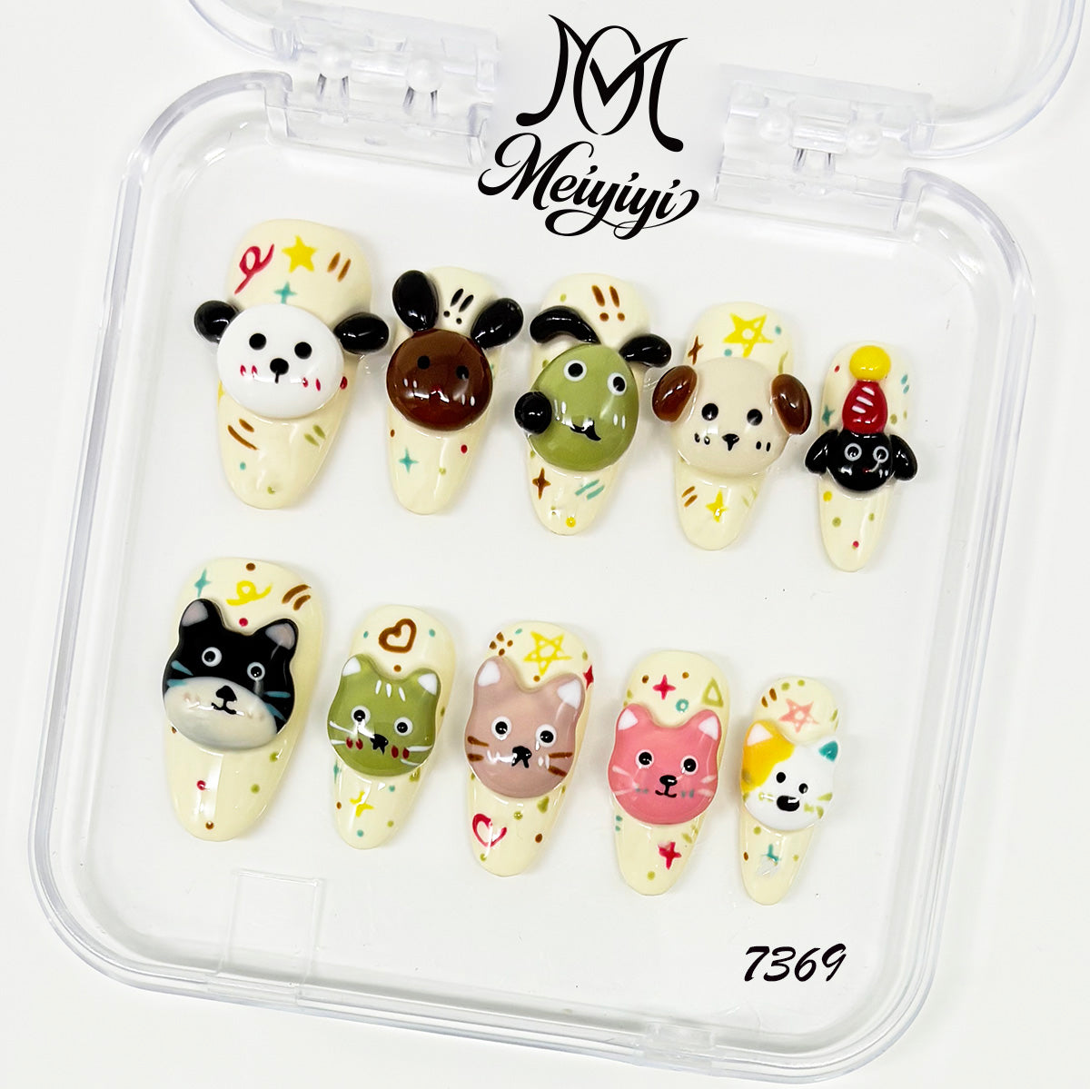 7369-MYY's designer original high-end design customized luxury hand-painted wearable nail art