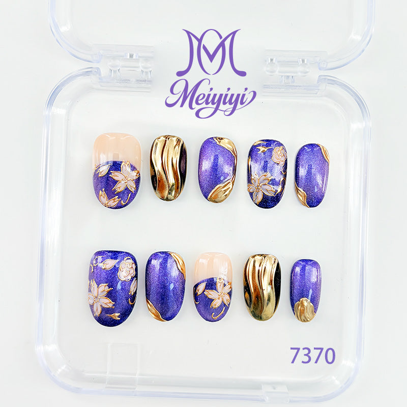 7370-MYY's designer original high-end design customized luxury hand-painted wearable nail art