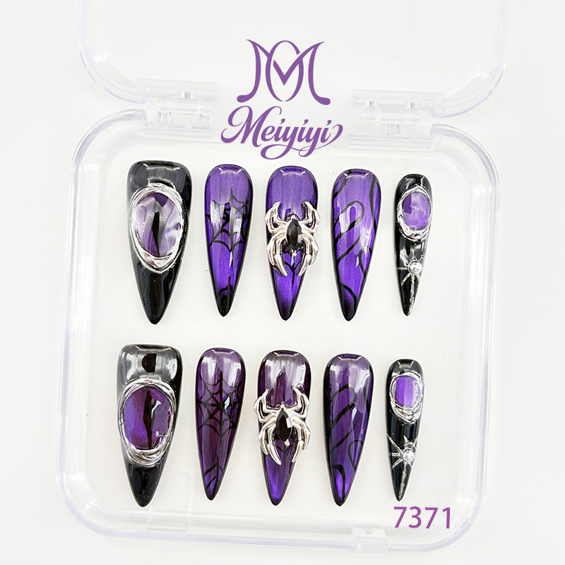 7371-MYY's designer original high-end design customized luxury hand-painted wearable nail art