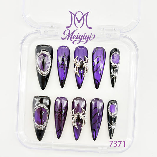 7371-MYY's designer original high-end design customized luxury hand-painted wearable nail art
