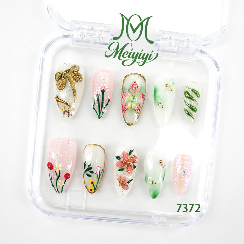 7372-MYY's designer original high-end design customized luxury hand-painted wearable nail art