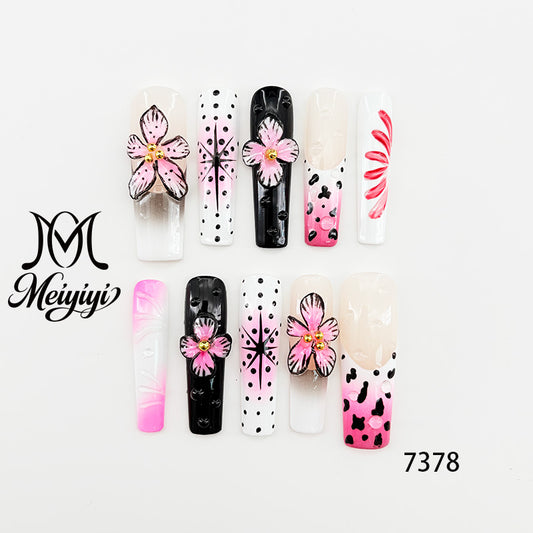 7378-MYY's designer original high-end design customized luxury hand-painted wearable nail art