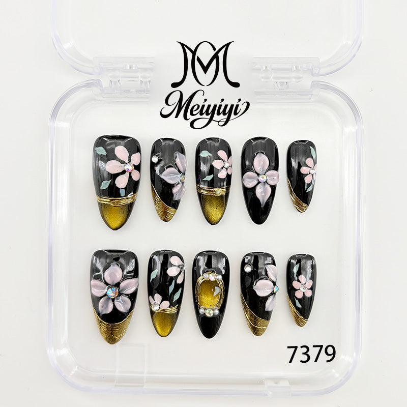 7379-MYY's designer original high-end design customized luxury hand-painted wearable nail art
