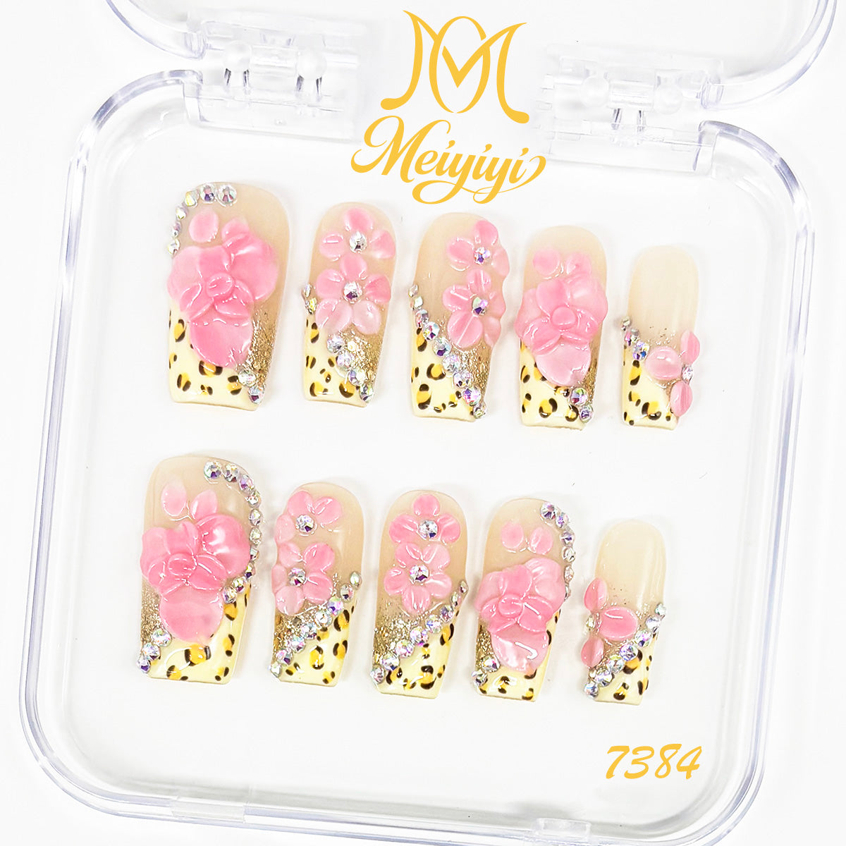 7384-MYY's designer original high-end design customized luxury hand-painted wearable nail art