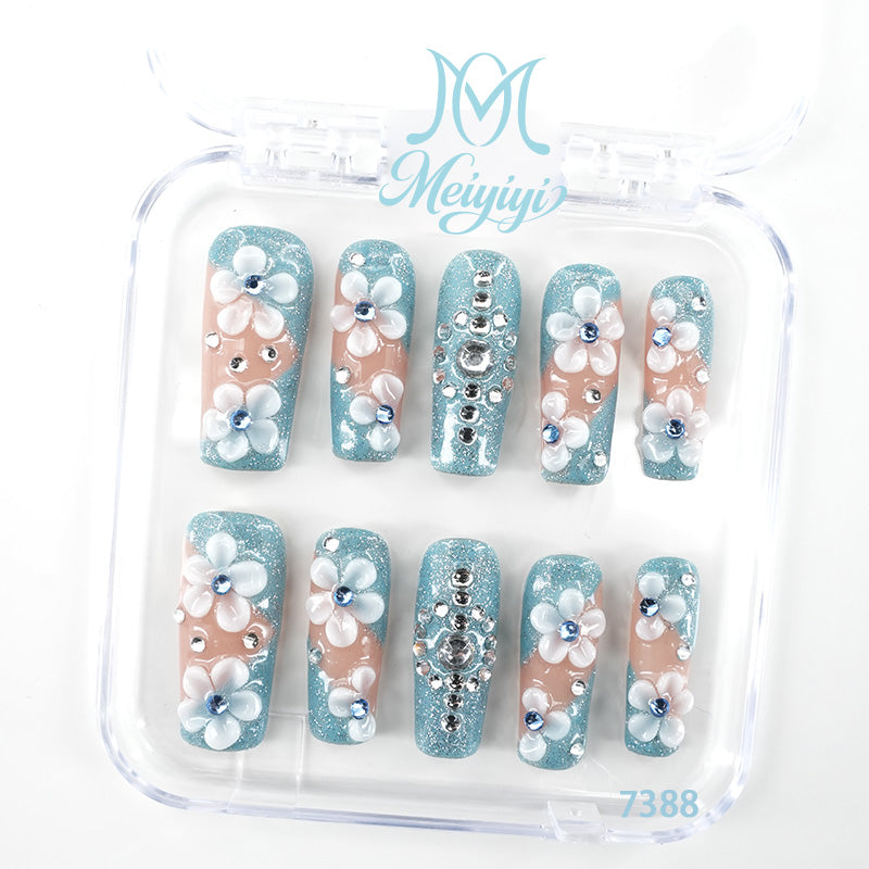 7388-MYY's designer original high-end design customized luxury hand-painted wearable nail art