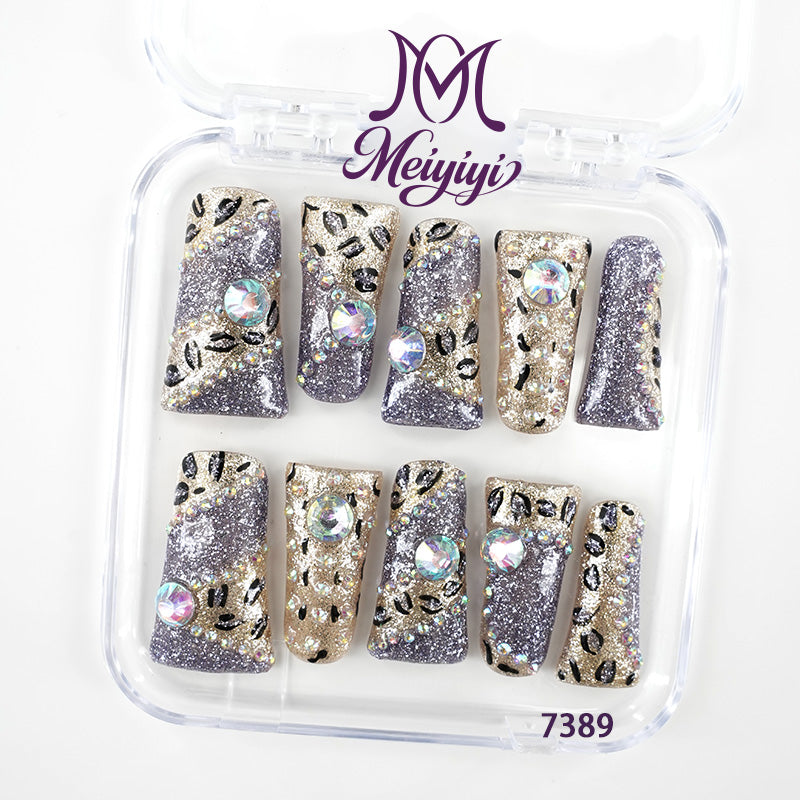7389-MYY's designer original high-end design customized luxury hand-painted wearable nail art