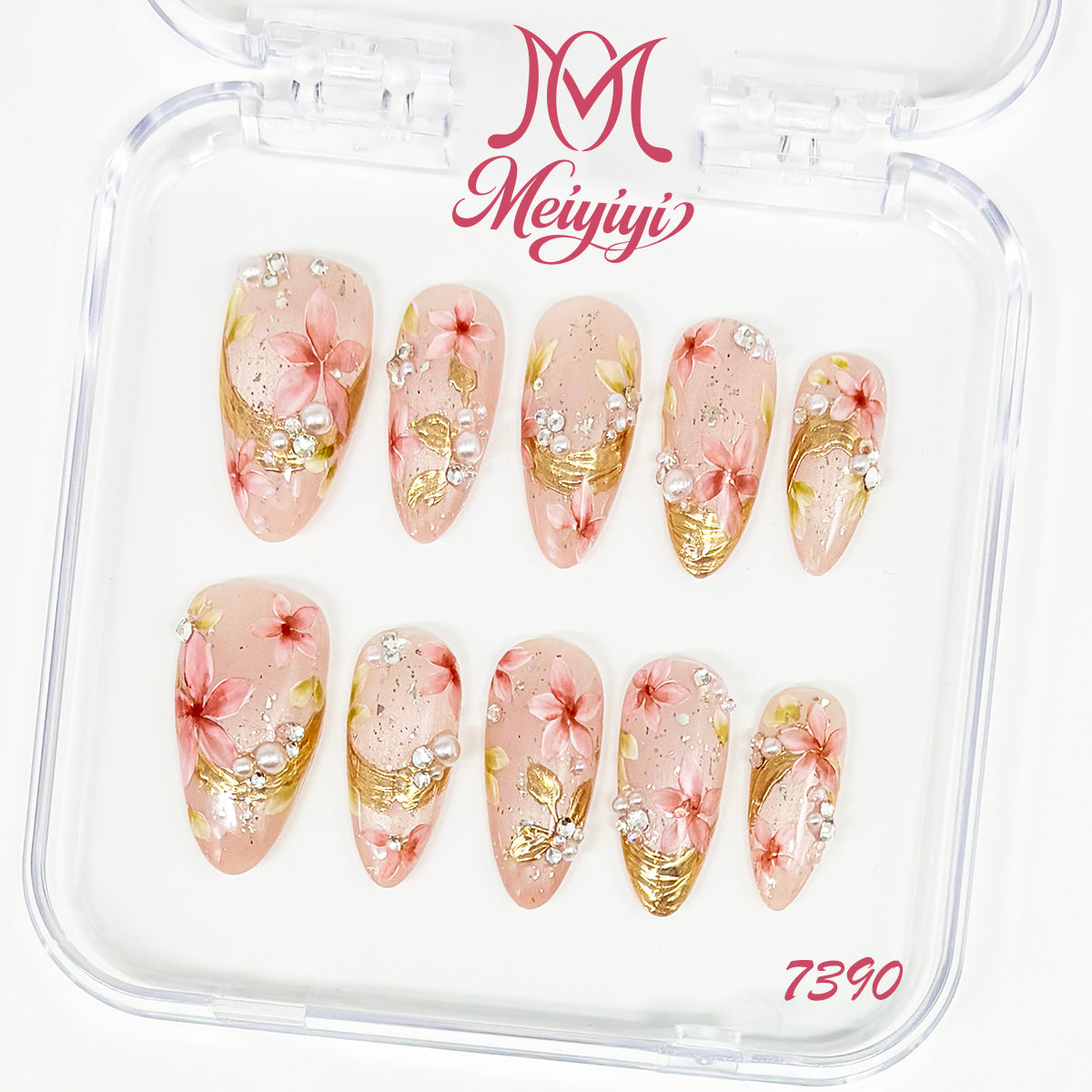 7390-MYY's designer original high-end design customized luxury hand-painted wearable nail art