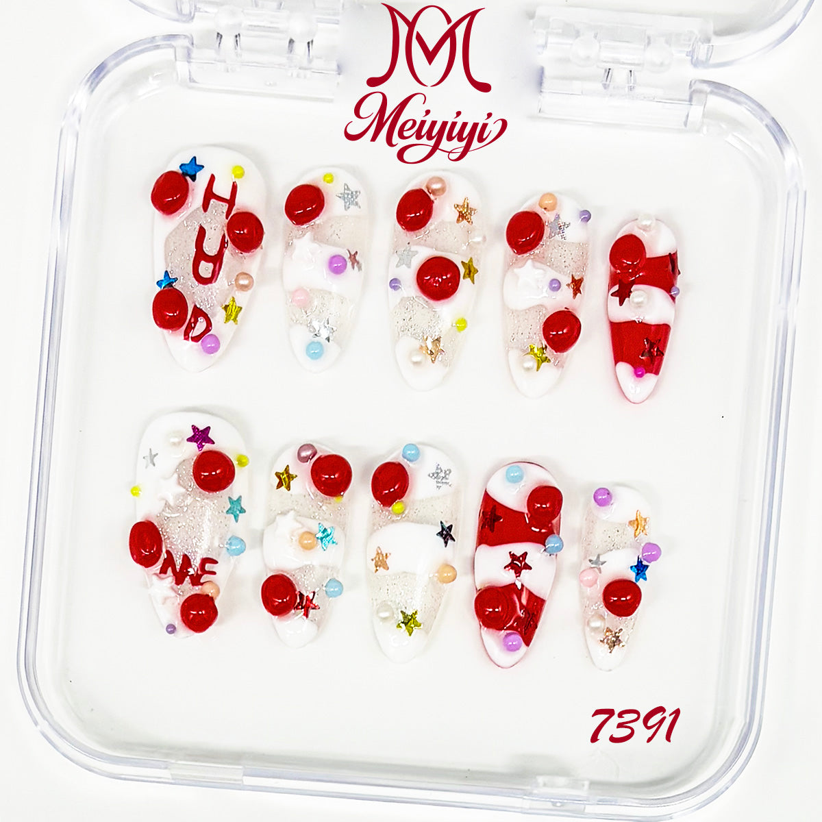 7391-MYY's designer original high-end design customized luxury hand-painted wearable nail art