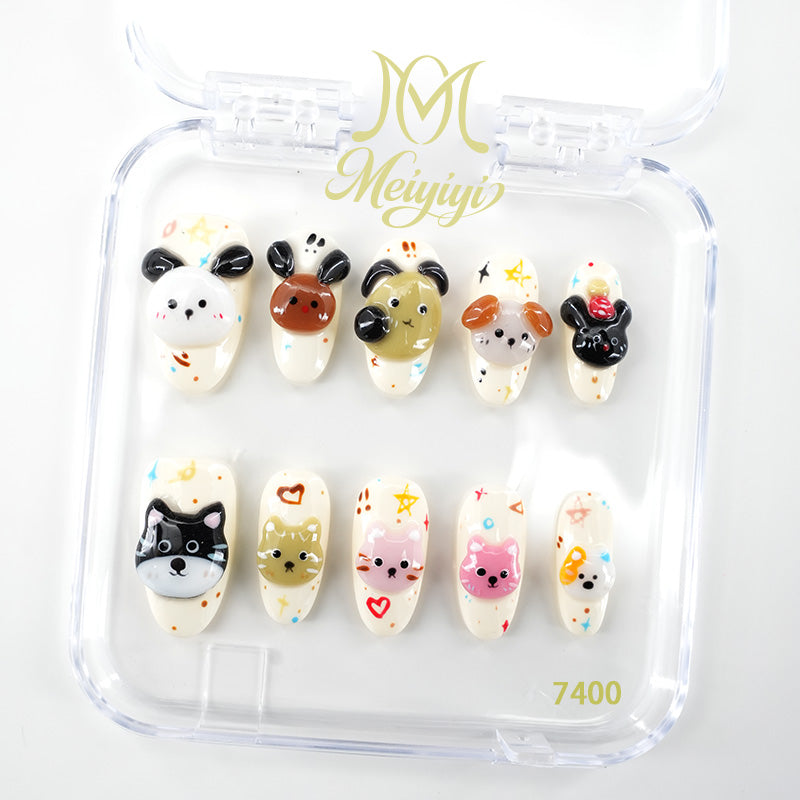 7400-MYY's designer original high-end design customized luxury hand-painted wearable nail art