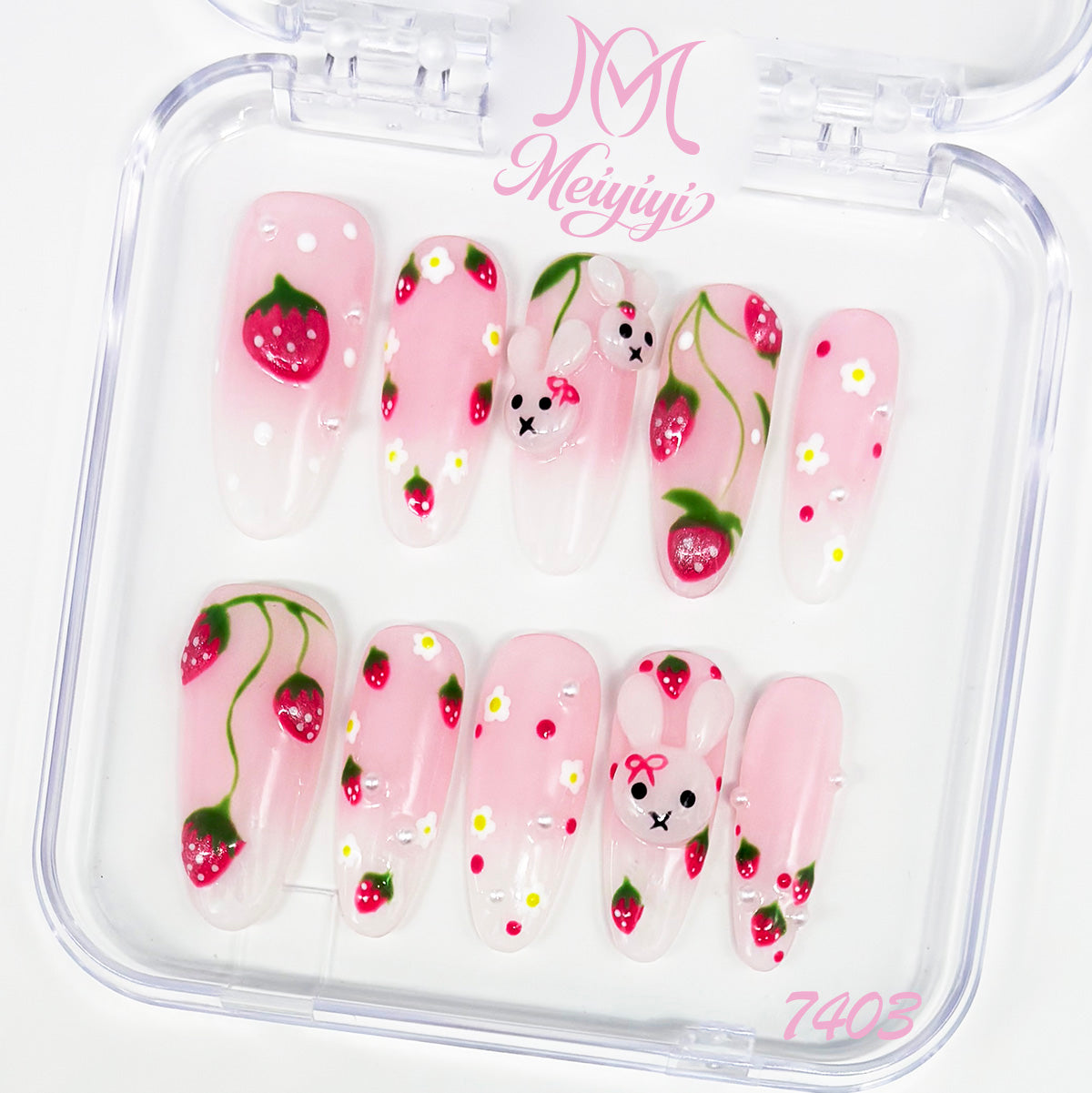 7403-MYY's designer original high-end design customized luxury hand-painted wearable nail art