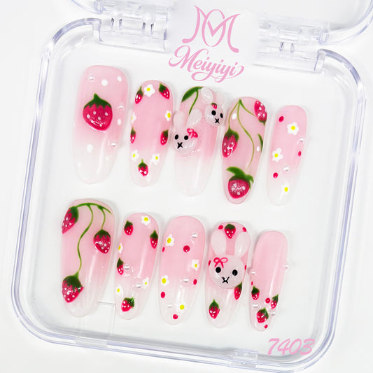 7403-MYY's designer original high-end design customized luxury hand-painted wearable nail art