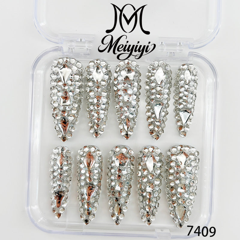 7409-MYY's designer original high-end design customized luxury hand-painted wearable nail art