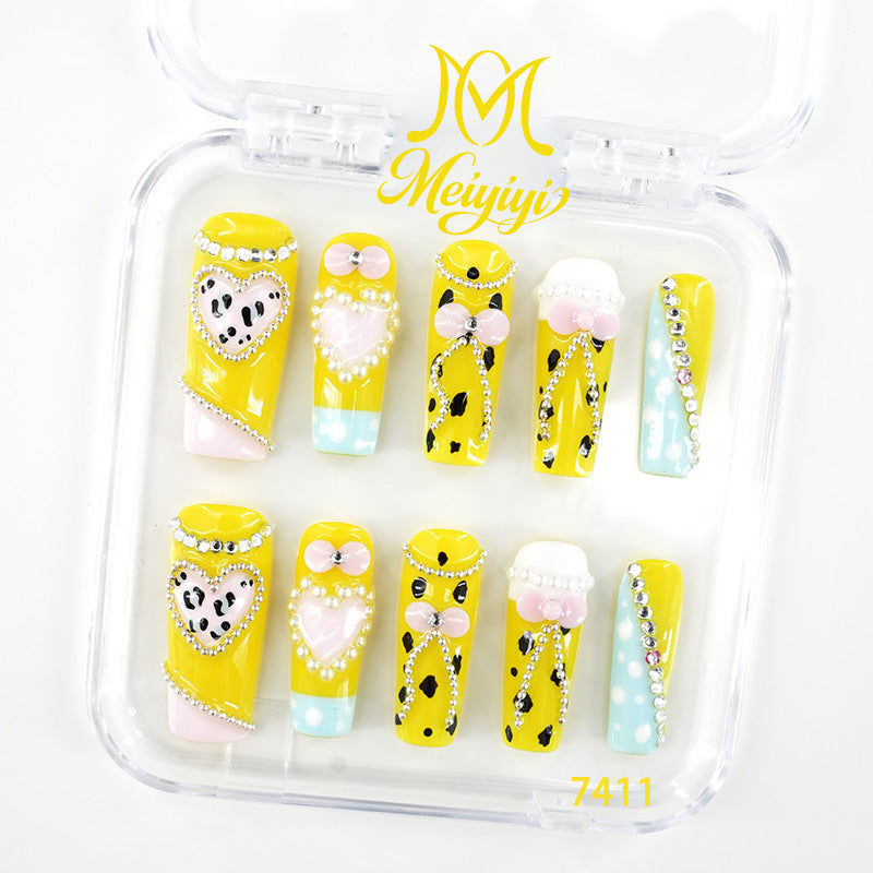 7411-MYY's designer original high-end design customized luxury hand-painted wearable nail art