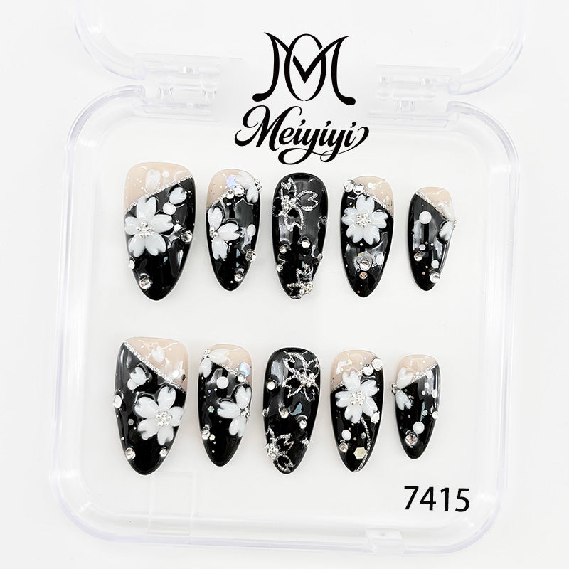 7415-MYY's designer original high-end design customized luxury hand-painted wearable nail art