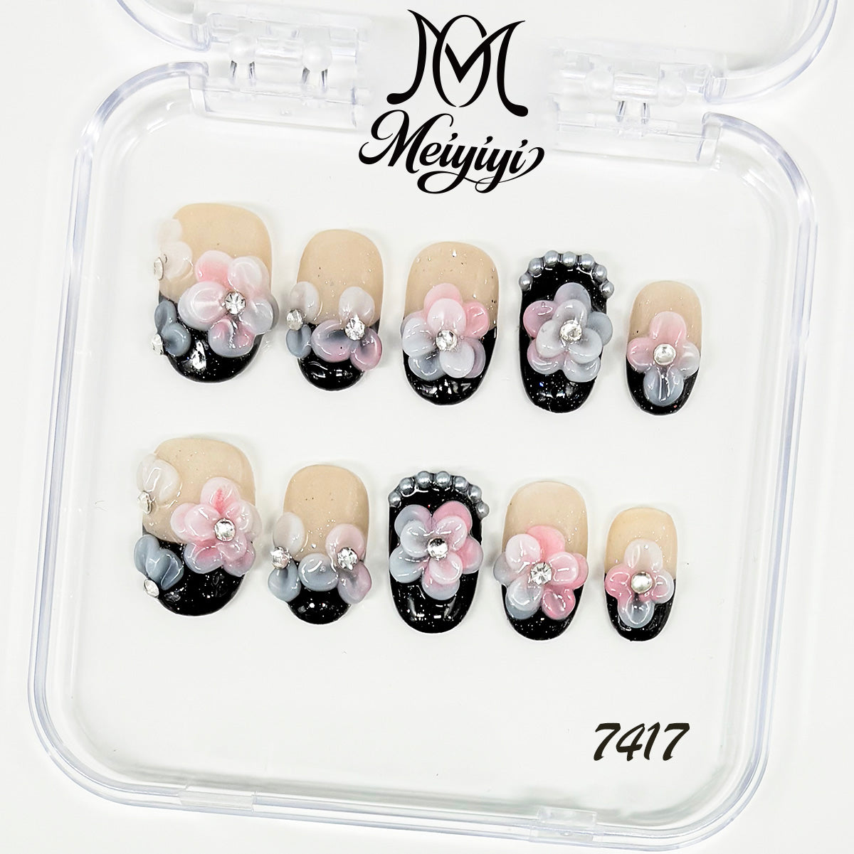 7417-MYY's designer original high-end design customized luxury hand-painted wearable nail art