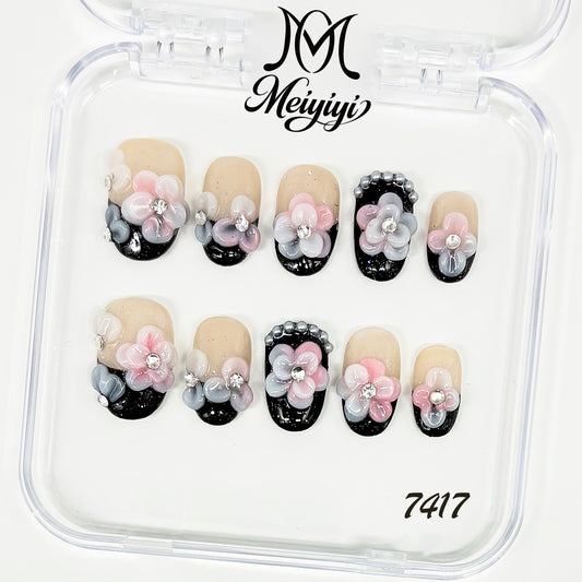 7417-MYY's designer original high-end design customized luxury hand-painted wearable nail art