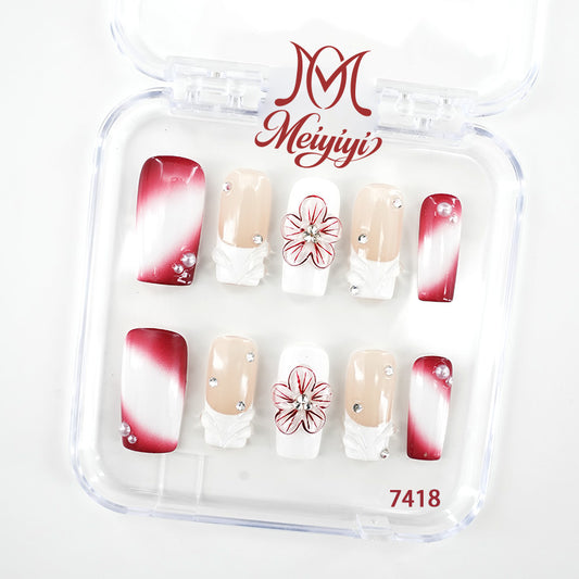 7418-MYY's designer original high-end design customized luxury hand-painted wearable nail art