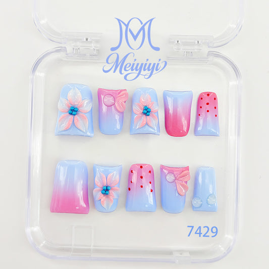 7429-MYY's designer original high-end design customized luxury hand-painted wearable nail art