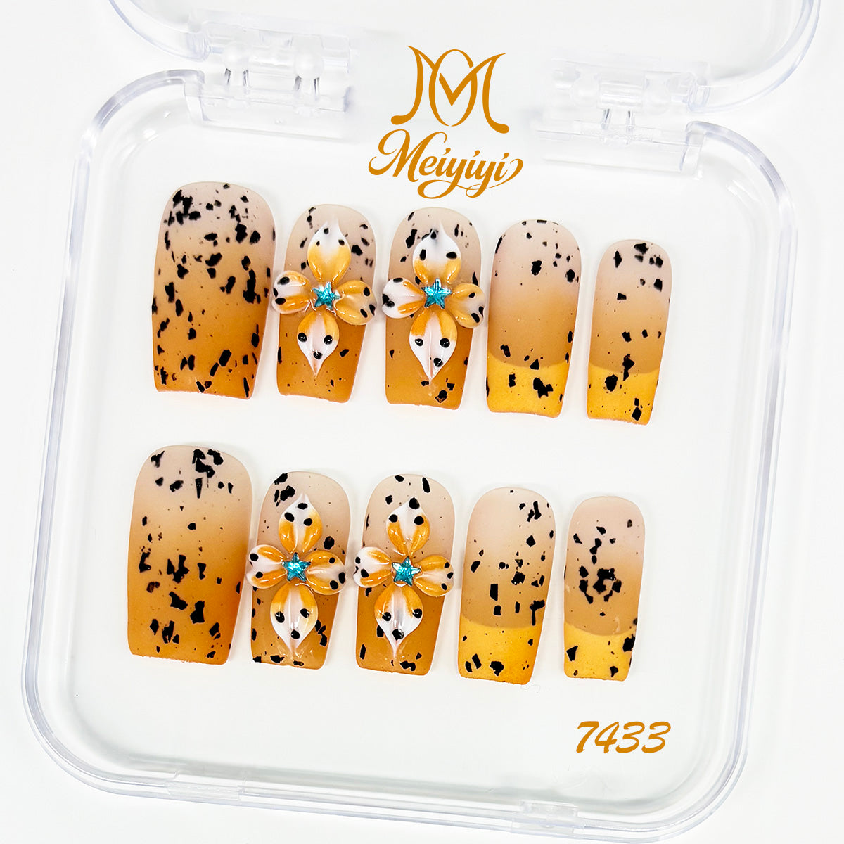 7433-MYY's designer original high-end design customized luxury hand-painted wearable nail art