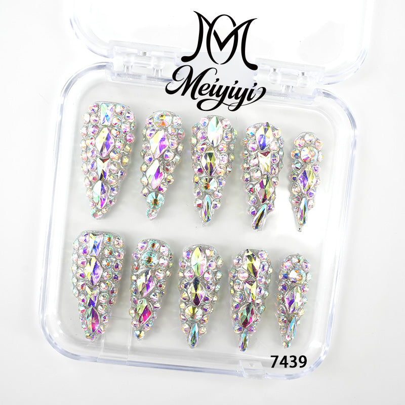 7439-MYY's designer original high-end design customized luxury hand-painted wearable nail art