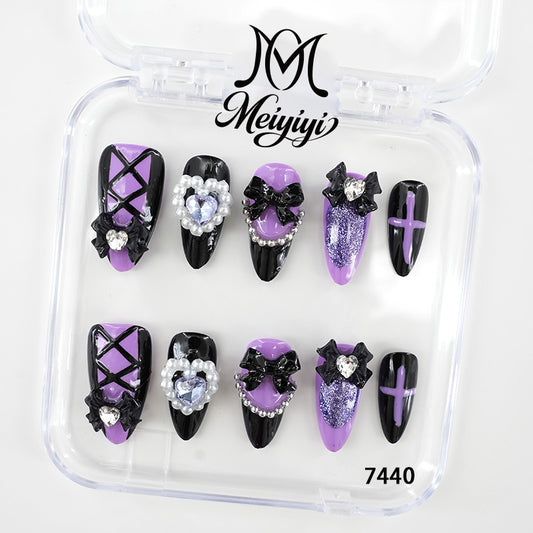 7440-MYY's designer original high-end design customized luxury hand-painted wearable nail art