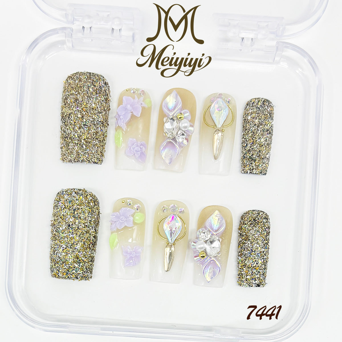7441-MYY's designer original high-end design customized luxury hand-painted wearable nail art
