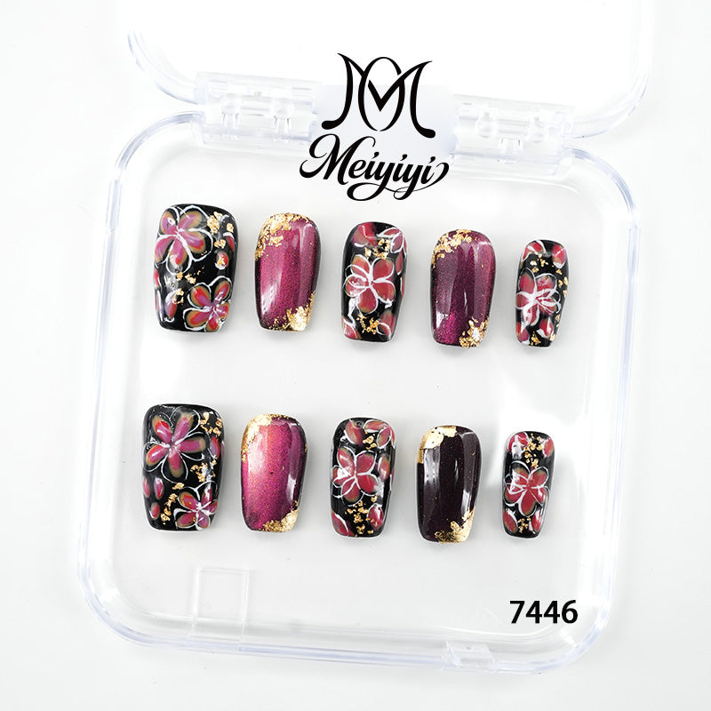 7446-MYY's designer original high-end design customized luxury hand-painted wearable nail art