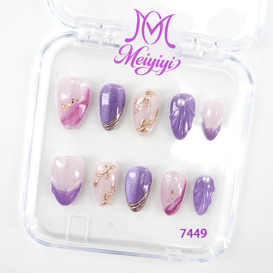 7449-MYY's designer original high-end design customized luxury hand-painted wearable nail art