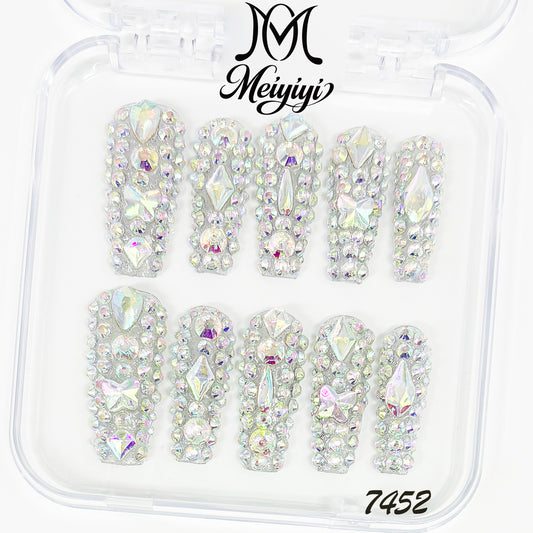 7452-MYY's designer original high-end design customized luxury hand-painted wearable nail art