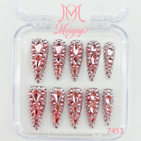 7453-MYY's designer original high-end design customized luxury hand-painted wearable nail art