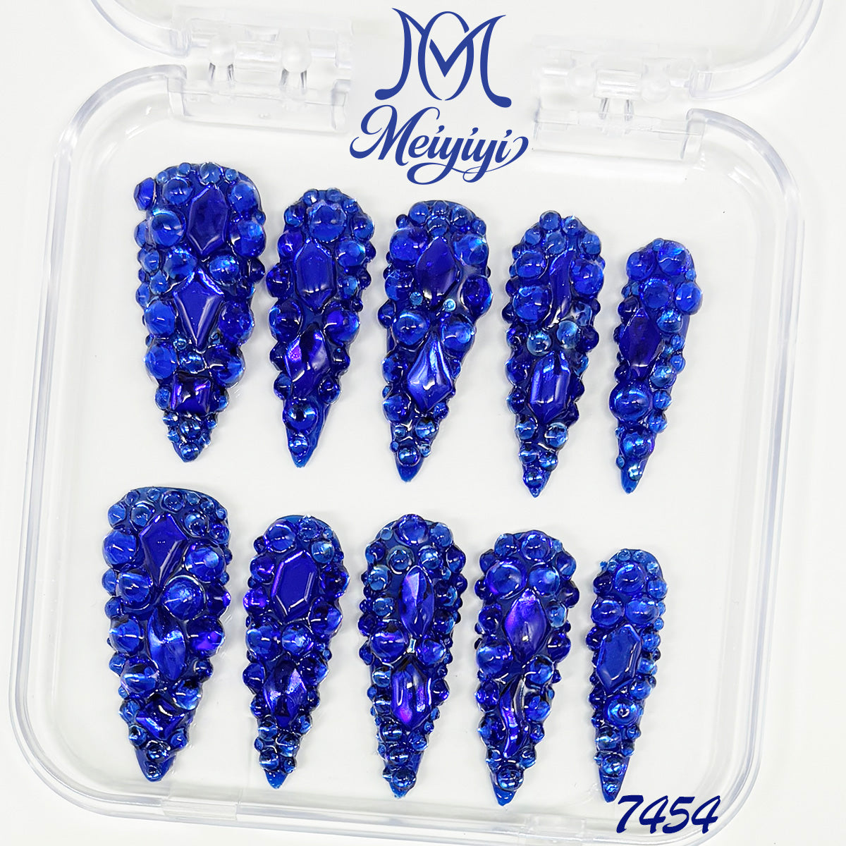 7454-MYY's designer original high-end design customized luxury hand-painted wearable nail art