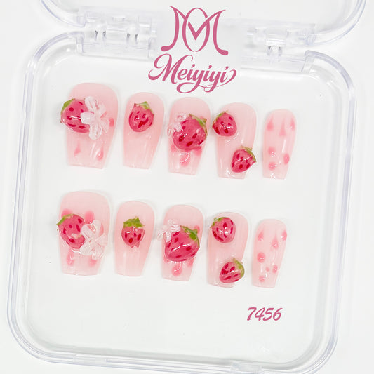 7456-MYY's designer original high-end design customized luxury hand-painted wearable nail art