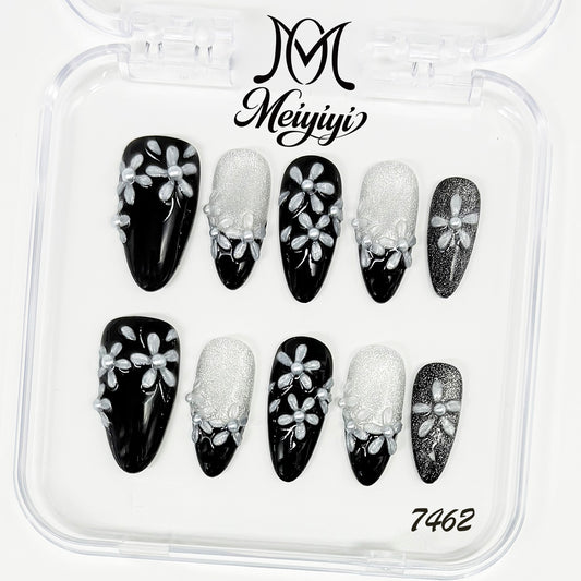 7462-MYY's designer original high-end design customized luxury hand-painted wearable nail art