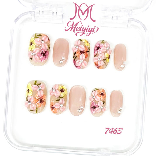7463-MYY's designer original high-end design customized luxury hand-painted wearable nail art