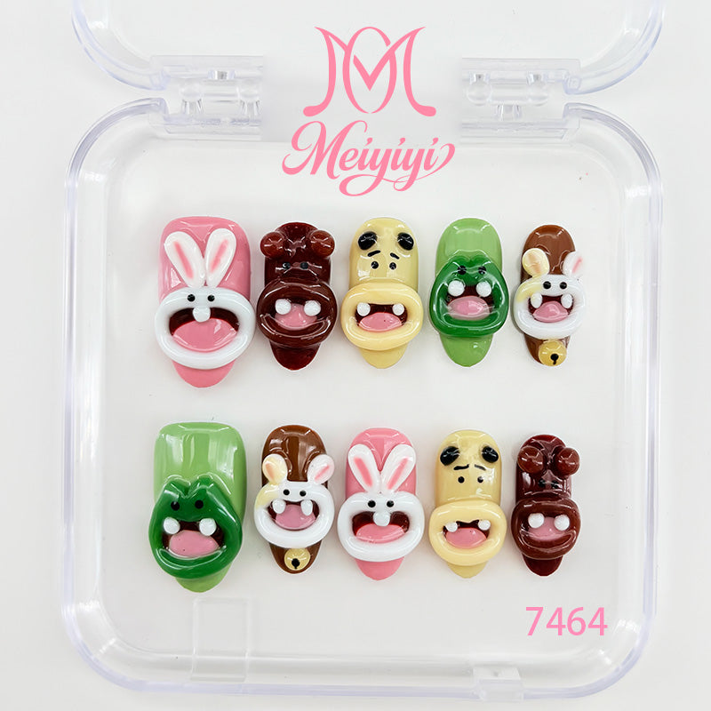 7464-MYY's designer original high-end design customized luxury hand-painted wearable nail art