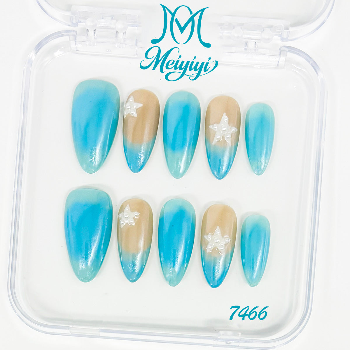 7466-MYY's designer original high-end design customized luxury hand-painted wearable nail art