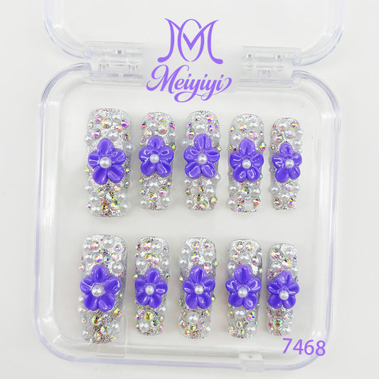 7468-MYY's designer original high-end design customized luxury hand-painted wearable nail art