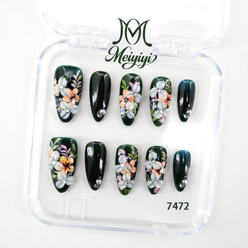 7472-MYY's designer original high-end design customized luxury hand-painted wearable nail art