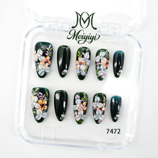 7472-MYY's designer original high-end design customized luxury hand-painted wearable nail art