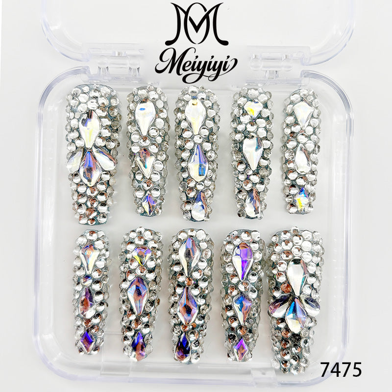 7475-MYY's designer original high-end design customized luxury hand-painted wearable nail art