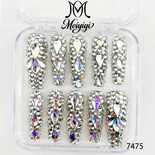7475-MYY's designer original high-end design customized luxury hand-painted wearable nail art