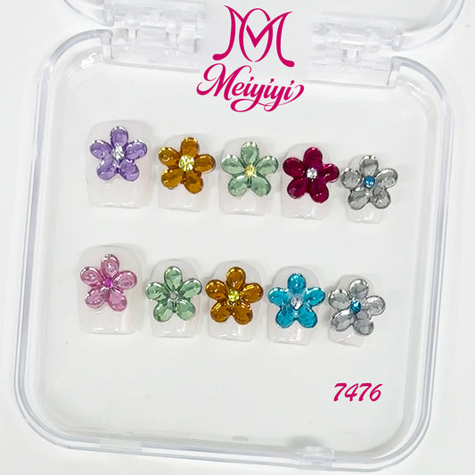 7476-MYY's designer original high-end design customized luxury hand-painted wearable nail art