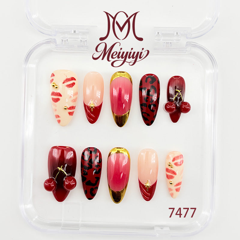 7477-MYY's designer original high-end design customized luxury hand-painted wearable nail art
