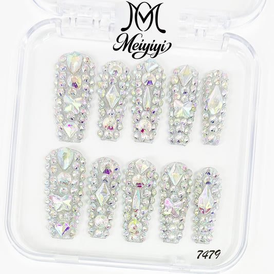 7479-MYY's designer original high-end design customized luxury hand-painted wearable nail art