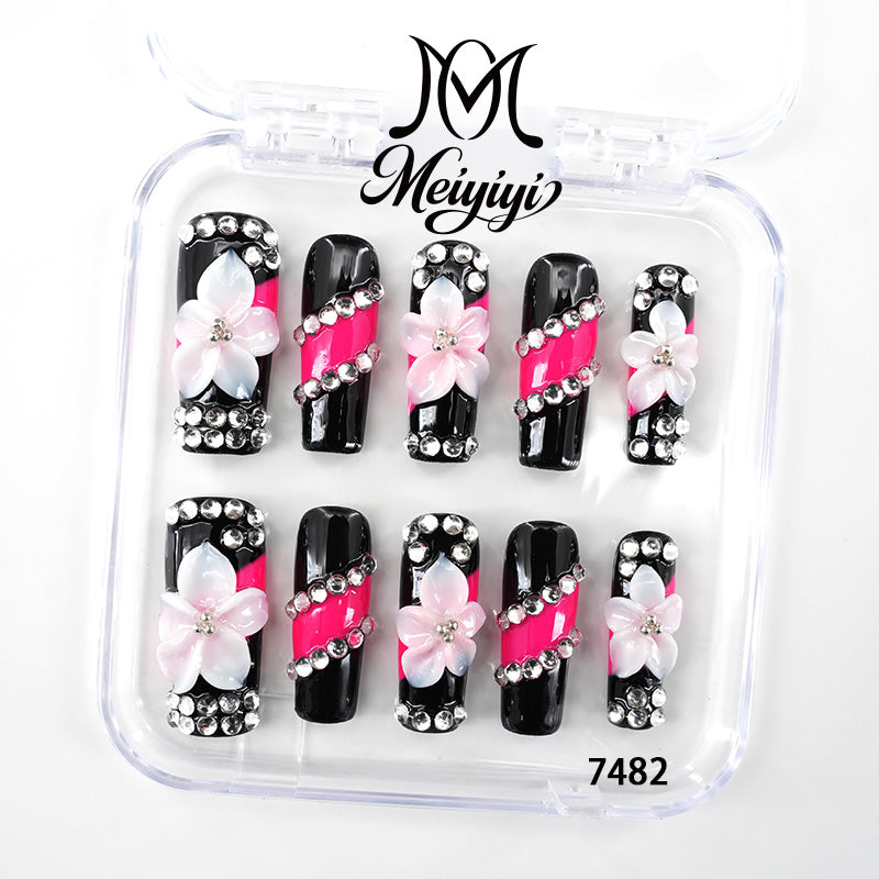 7482-MYY's designer original high-end design customized luxury hand-painted wearable nail art