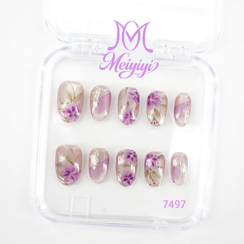 7497-MYY's designer original high-end design customized luxury hand-painted wearable nail art